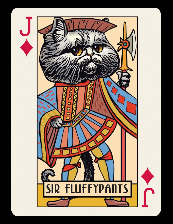 Artist Illustrates Card Decks Inspired By Famous People Or Characters That Pose As Dogs Or Cats (24 Pics)