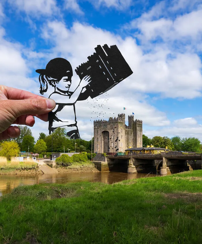 Artist Creates New Stories By Adding Cutouts To Various Landmarks (34 New Pics)