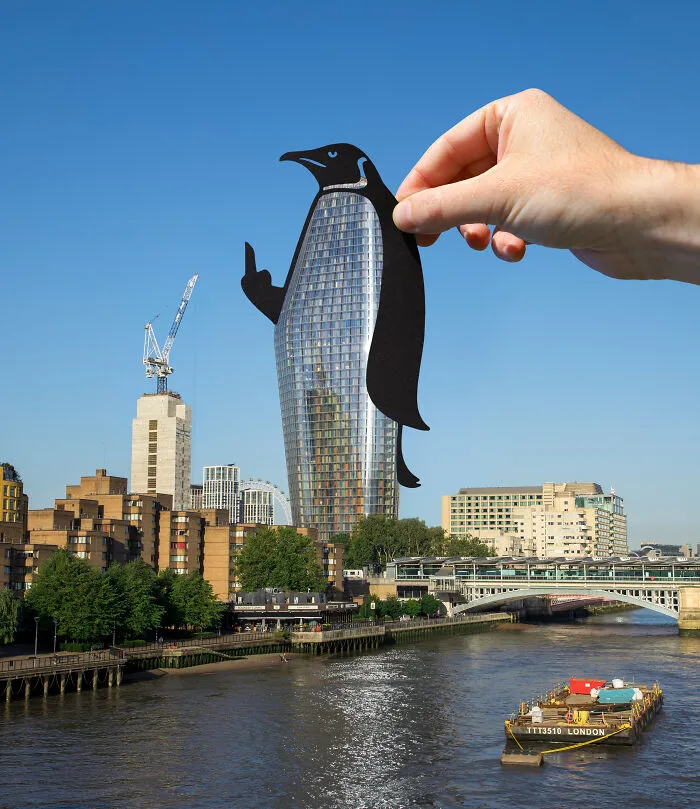 Artist Creates New Stories By Adding Cutouts To Various Landmarks (34 New Pics)