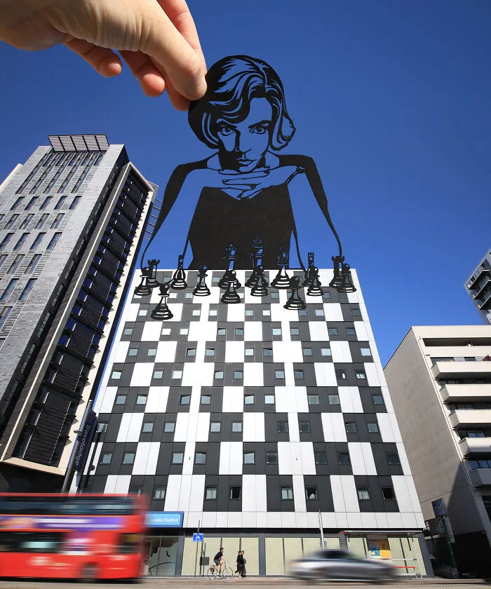 Artist Creates New Stories By Adding Cutouts To Various Landmarks (34 New Pics)