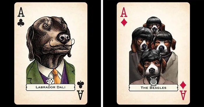 Artist Illustrates Card Decks Inspired By Famous People Or Characters That Pose As Dogs Or Cats (24 Pics)
