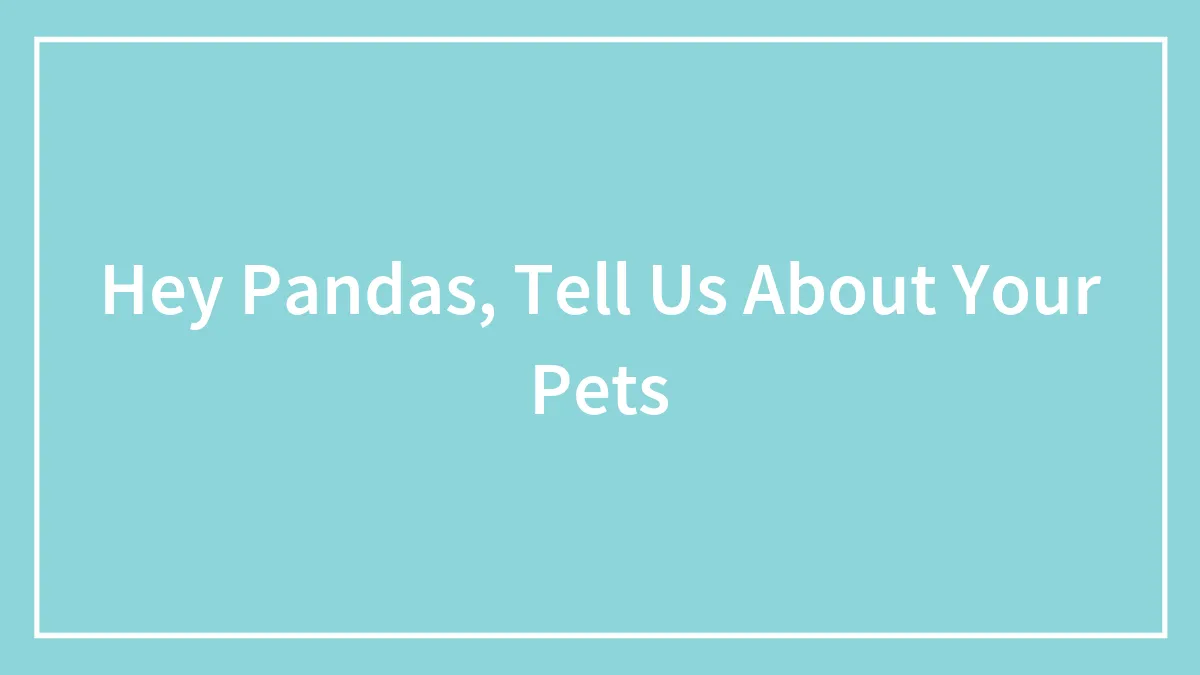 Hey Pandas, Tell Us About Your Pets (Closed)