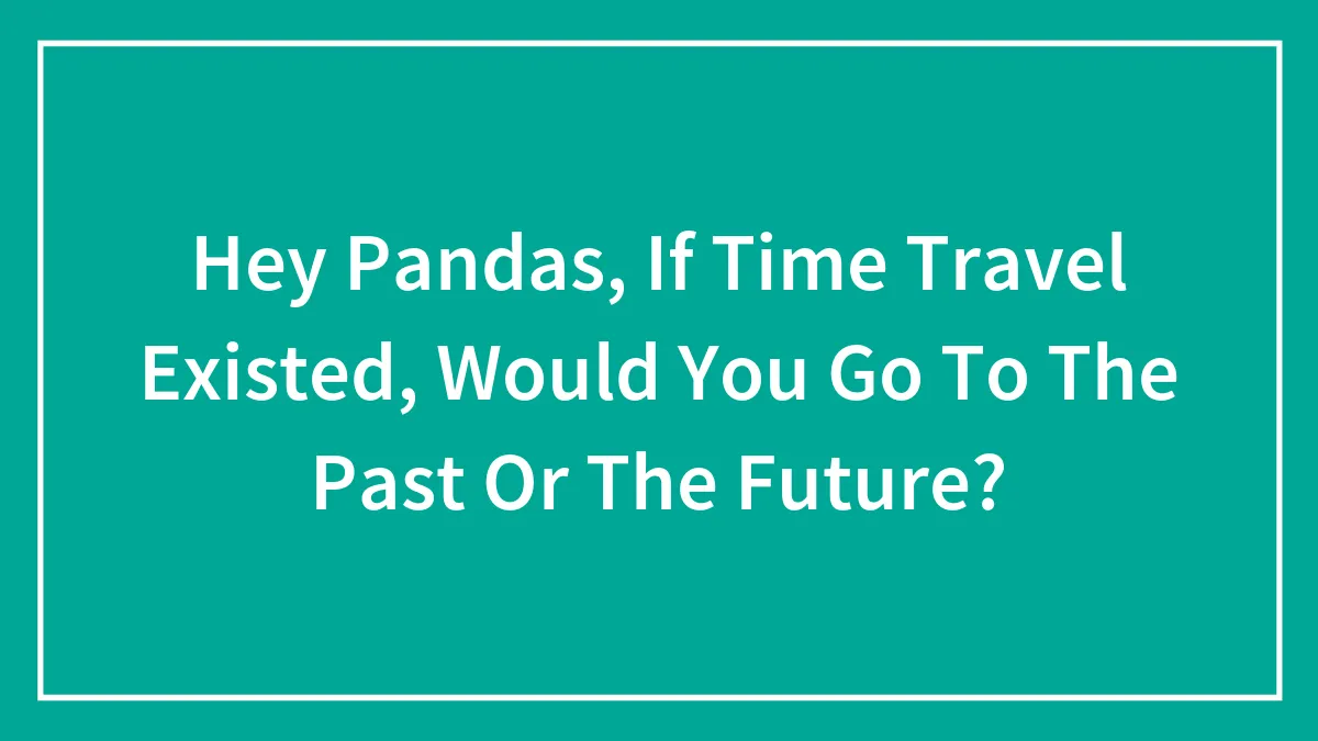Hey Pandas, If Time Travel Existed, Would You Go To The Past Or The Future? (Closed)