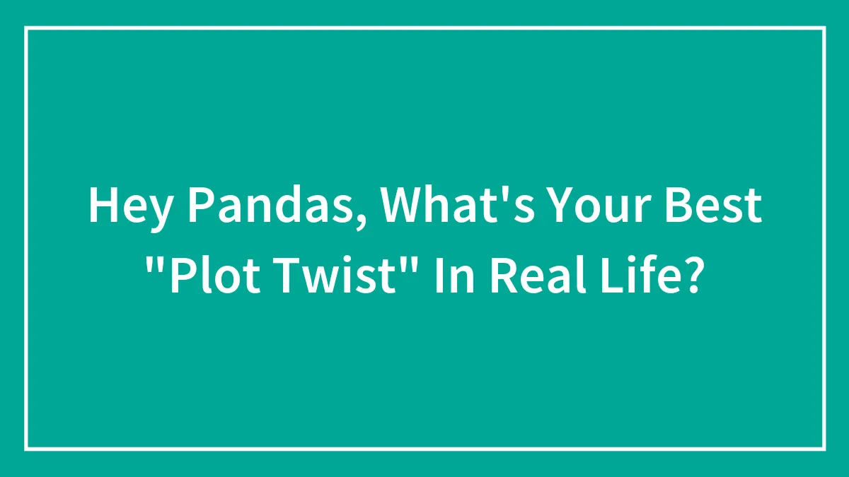 Hey Pandas, What's Your Best "Plot Twist" In Real Life? (Closed)