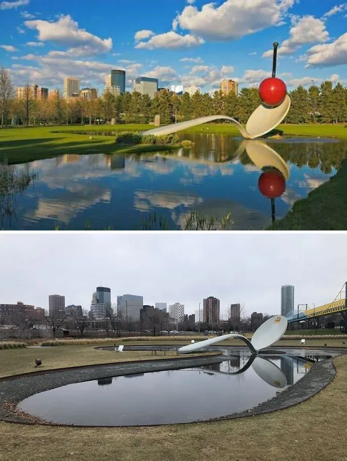 Went To Visit The Cherry And Spoon At Sculpture Gardens In Minneapolis. Cherry Is Out For Repainting