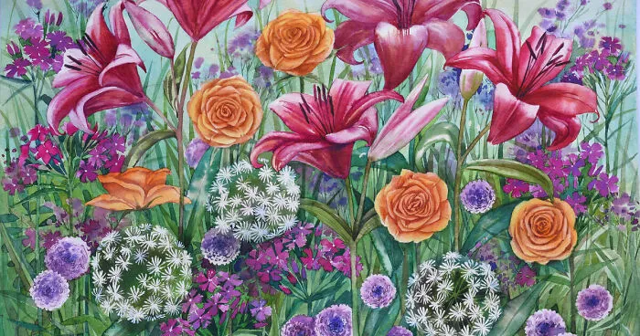 Watercolors Flowers From My Garden