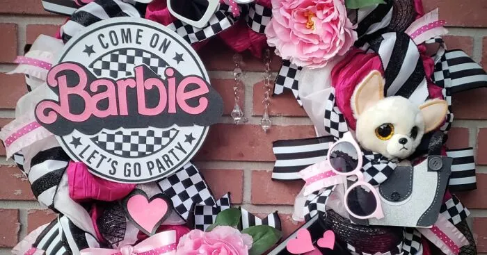I Created A Wreath For Decorating A Barbie-Themed Party