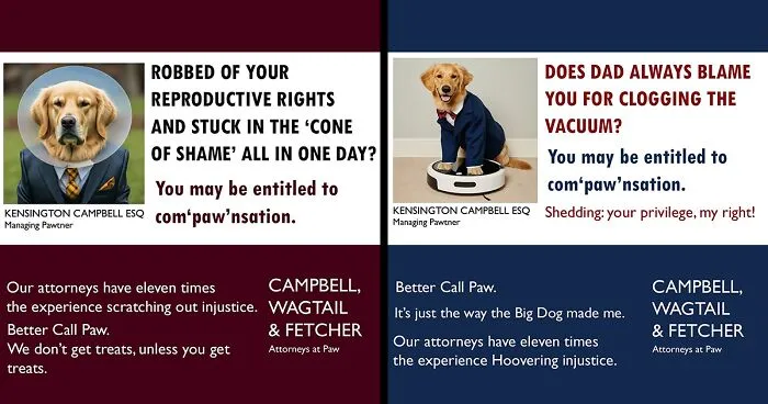 A Series Of Parody Ads For All The Dogs Seeking Attorney Services By Kensington Campbell (26 New Pics)