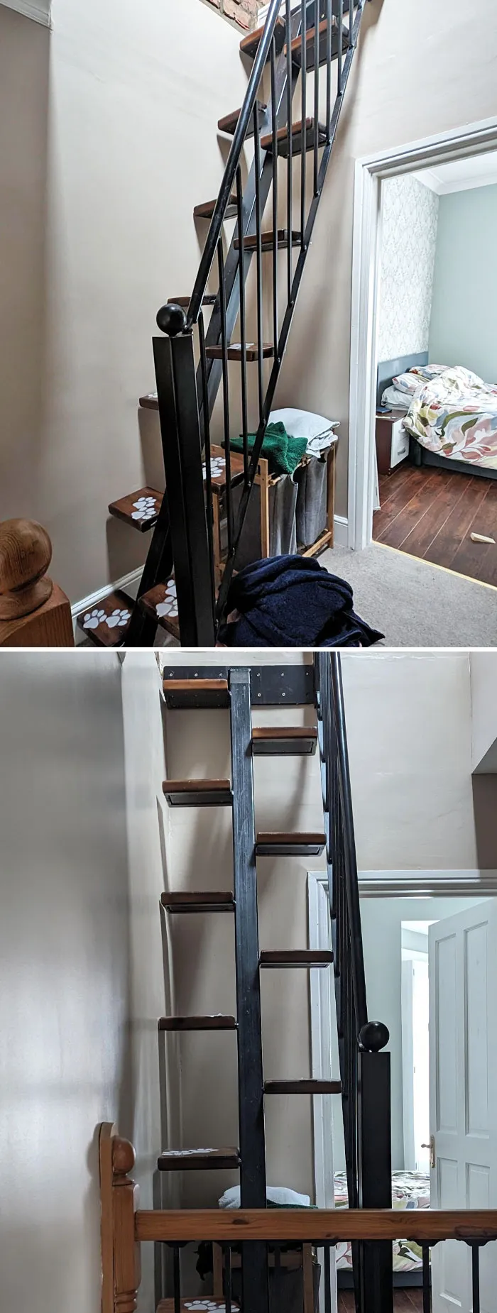 Alternating Tread Staircase. I've Fallen Down It Before When I Was Going Too Quick And My Life Flashed Before My Eyes, Especially With It Being Easy Enough To Fall Over The Railings