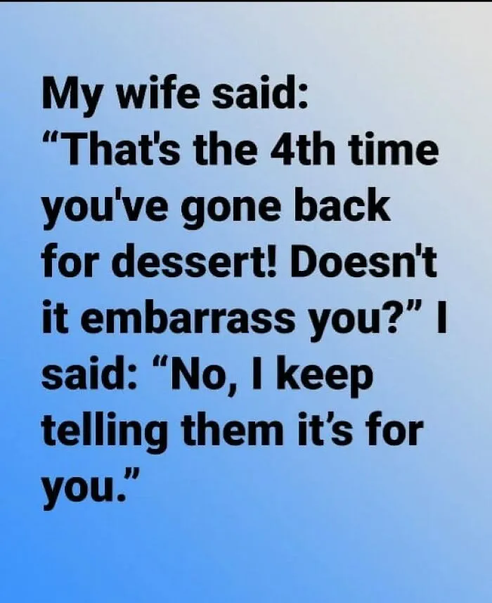 Text post from a Facebook group: "My wife said: 'That's the 4th time...'"