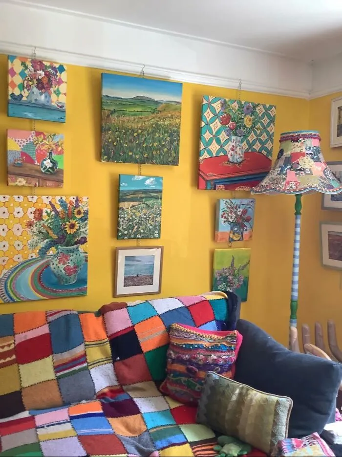 Thankyou For All The Love On My Textile Art ❤️ I Have Just Made Another Gallery Wall In My Sitting Room After Doing An Exhibition,  Thought I Would Put Them All On The Wall Rather Than Taking Up Space On The Floor 😂