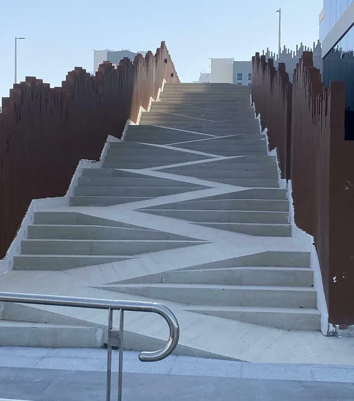 These Stairs Where You Have To Hug The Wall Or You'll Sprain Your Ankle