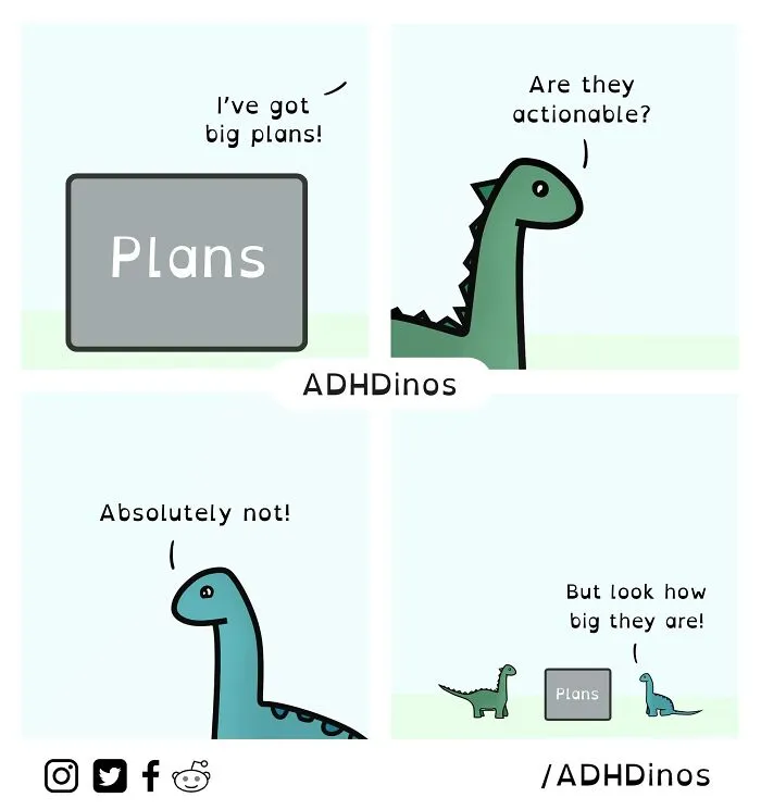 “ADHDinos”: 30 Times This Artist Perfectly Captured What Living With ADHD Is Like In His Comics (New Pics)