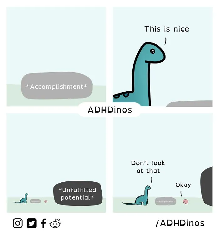 “ADHDinos”: 30 Times This Artist Perfectly Captured What Living With ADHD Is Like In His Comics (New Pics)