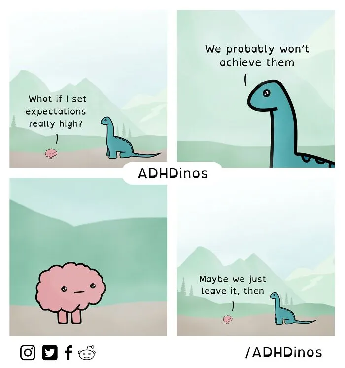 “ADHDinos”: 30 Times This Artist Perfectly Captured What Living With ADHD Is Like In His Comics (New Pics)