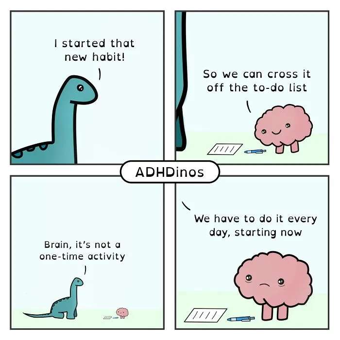 “ADHDinos”: 30 Times This Artist Perfectly Captured What Living With ADHD Is Like In His Comics (New Pics)
