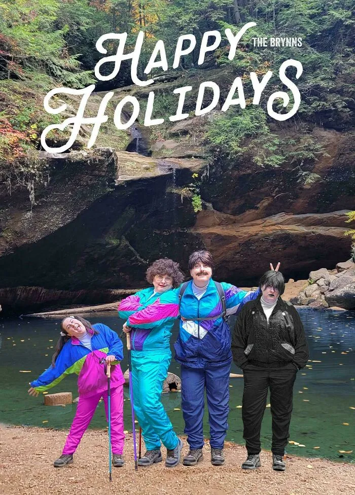 For My Holiday Card, I Photoshopped Myself As My Own Awkward Family. Yes, Every Person Is Me