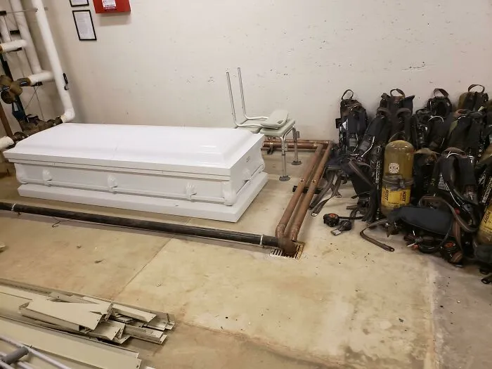 There's A Real Metal Casket In The Basement Of The Fire Station I Work At