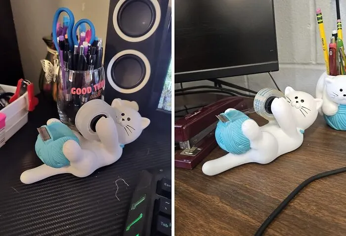 This  <a Style="Display:inline;" Href="Https://Www.amazon.com/Chapman-Grand-Dispenser-White-Turquoise/Dp/B08d3668vq?ie=utf8&th=1&linkcode=ll1&tag=bplion-20&linkid=b5a1f89e6e4b5ba03779bec44a7bfd80&language=en_us&ref_=as_li_ss_tl" Target="_blank"><span Style="Font: Inherit; Color: #d74b1f;"> Kitty Cat Tape Dispenser</Span> Will Make You Purr With Delight!