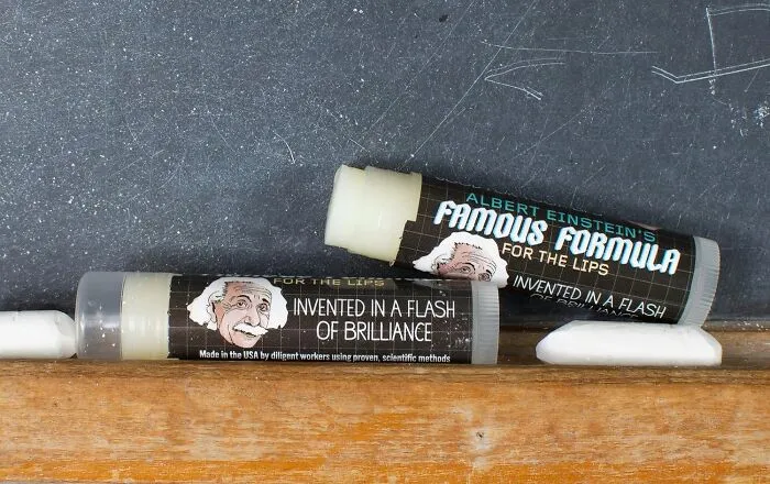 <a Style="Display:inline;" Href="Https://Www.amazon.com/Einsteins-Famous-Formula-Lips-Made/Dp/B07mc9444p?crid=264ue50fhxprb&dib=eyj2ijoimsj9.1n7t2jc-9g4y4pk4eylwfn5ygiy5rycic36tdvlksx_rl5q8eknu4jguyefind4ldcmuozthv0tlmzdy5fm7lw.tffqkyhuj66ztydsgmyrpzgjd4qclowrzj5klu1gv_c&dib_tag=se&keywords=albert+einstein%27s+famous+formula+lip+balm&qid=1720708024&sprefix=albert+einstein%27s+famous+formula+lip+balm%2caps%2c299&sr=8-2&linkcode=ll1&tag=bppeacock-20&linkid=b610c3566482bf337359bb092ecdd4dd&language=en_us&ref_=as_li_ss_tl" Target="_blank"><span Style="Font: Inherit; Color: #d74b1f;"> Einstein's Famous Formula Lip Balm</Span>: E=mc²... E=more Comfortable Lips