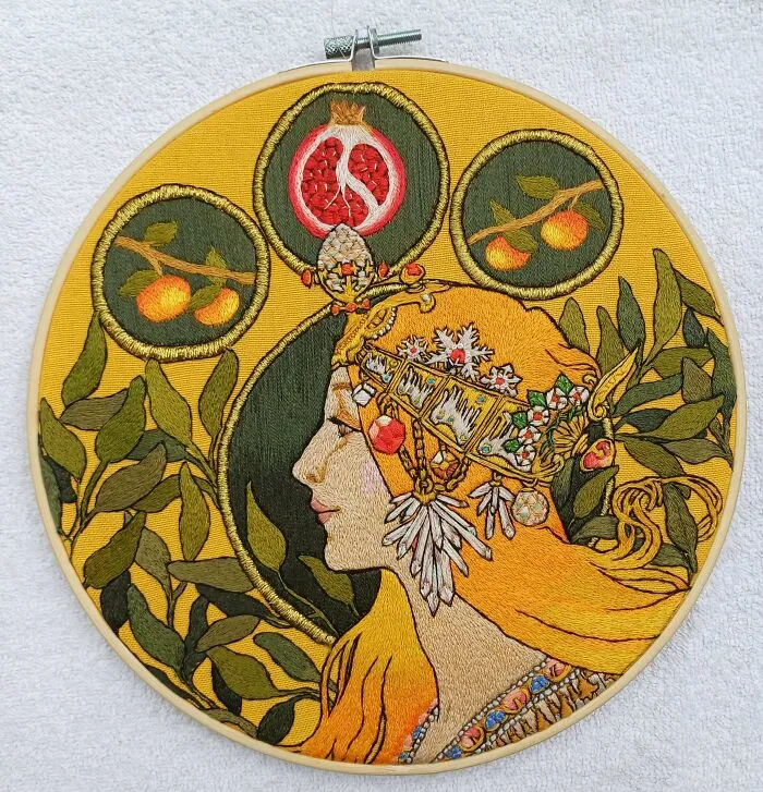 Alphonse Mucha Embroidery
