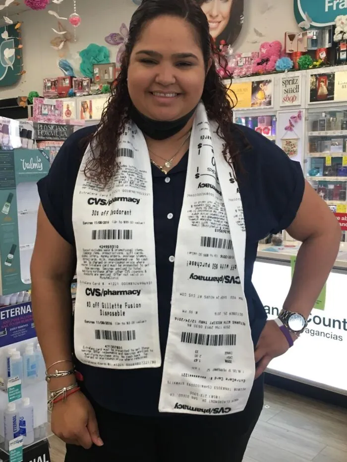 Forget Designer Labels, This <a Style="Display:inline;" Href="Https://Www.amazon.com/Receipt-Fleece-Spring-Professionally-Lettering/Dp/B07nf96r47?ie=utf8&linkcode=ll1&tag=bphawk-20&linkid=8626f49f6fececd864b504d6e0a64980&language=en_us&ref_=as_li_ss_tl" Target="_blank"><span Style="Font: Inherit; Color: #d74b1f;"> CVS Receipt Scarf</Span> Is The Ultimate Symbol Of Thriftiness And Humor