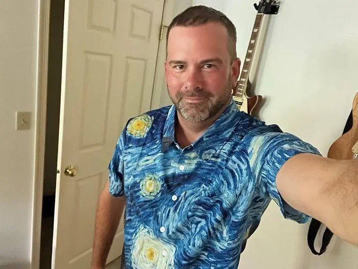 Your Wardrobe Is Begging For A Masterpiece, And This <a Style="Display:inline;" Href="Https://Www.amazon.com/Bowling-Shirts-Vintage-Nostalgic-Hawaiian/Dp/B09wvl4mxz?ie=utf8&th=1&linkcode=ll1&tag=bphawk-20&linkid=16002735104e946673ff8cb9e9ddf0e9&language=en_us&ref_=as_li_ss_tl" Target="_blank"><span Style="Font: Inherit; Color: #d74b1f;"> Starry Night Button-Up Shirt</Span> Is The Perfect Addition To Your Collection