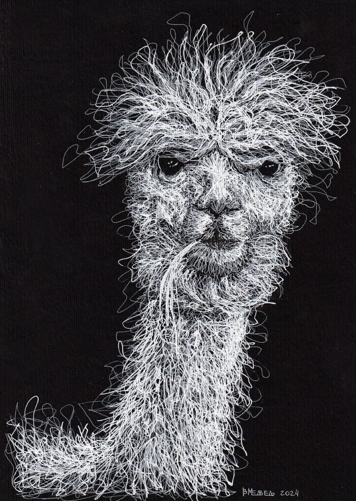 Years Ago, My Daughter Got Me A Sketchbook And I’ve Been Drawing White On Black Ever Since (23 New Pics)