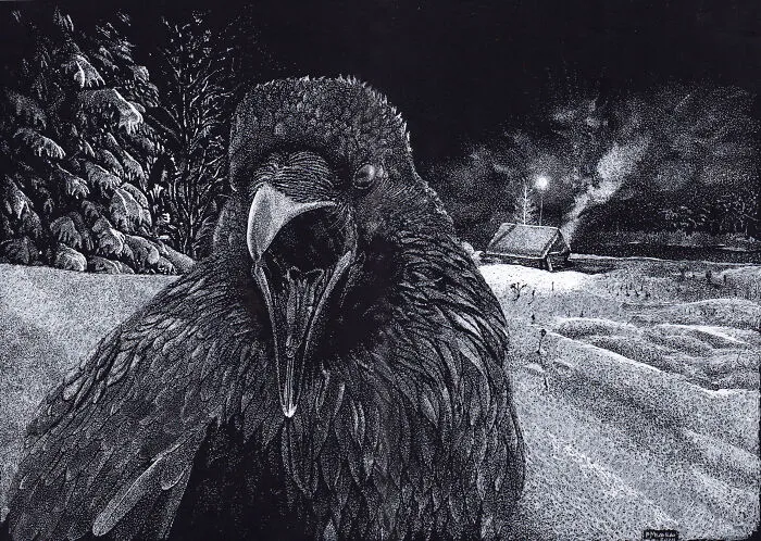 Years Ago, My Daughter Got Me A Sketchbook And I’ve Been Drawing White On Black Ever Since (23 New Pics)