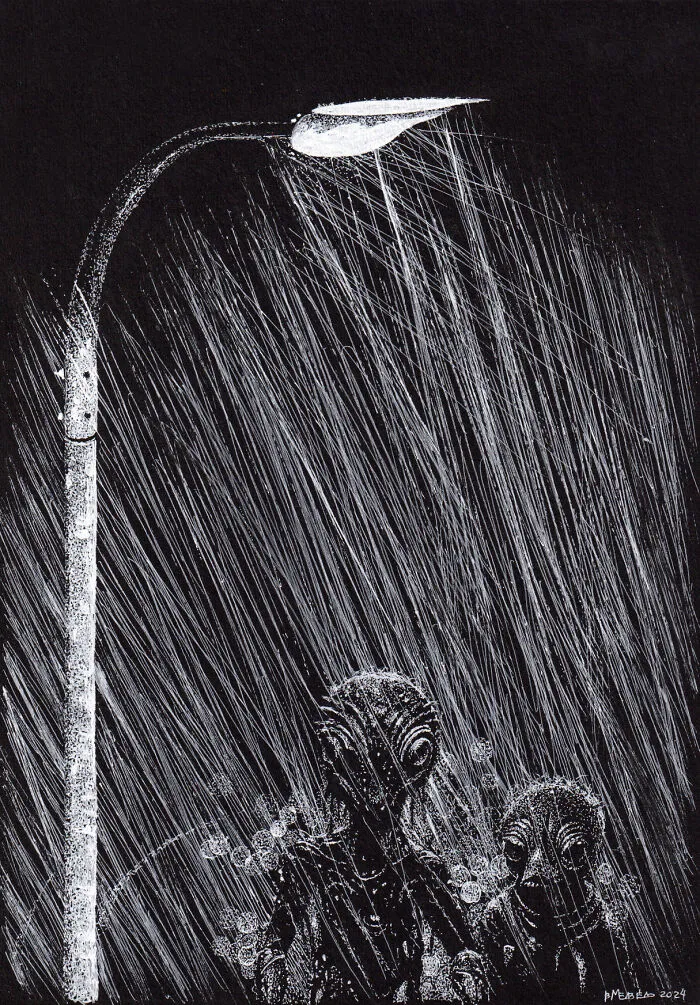 Years Ago, My Daughter Got Me A Sketchbook And I’ve Been Drawing White On Black Ever Since (23 New Pics)