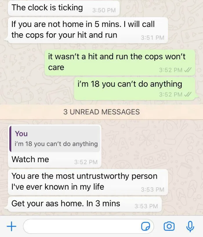 My Dad Is Threatening To Call The Cops On Me