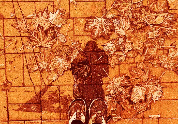 I Made White And Black Dot Drawings On Orange Paper (13 Pics)