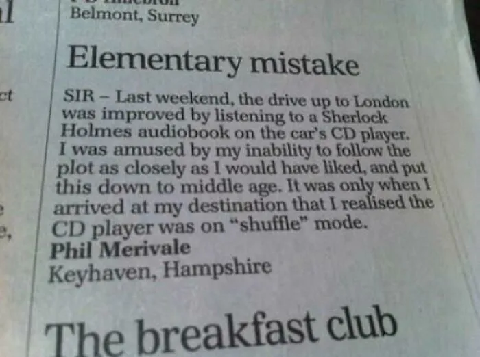 An Attempt Was Made To Listen To A Sherlock Holmes Mystery