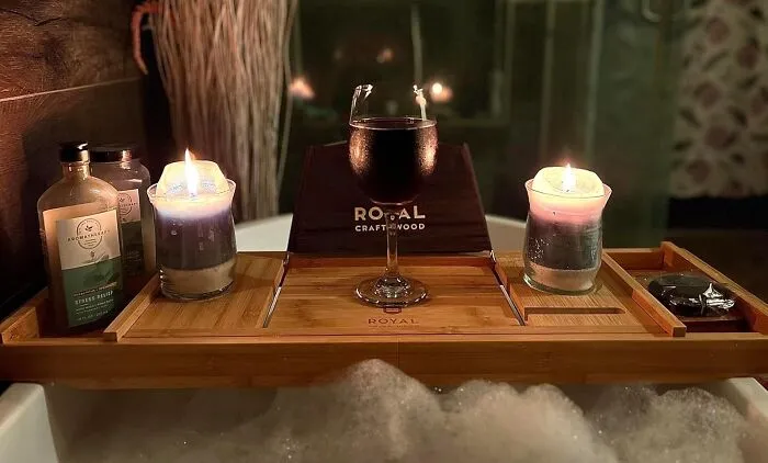 Embrace The Serenity Of A Spa Day At Home With This <a Style="Display:inline;" Href="Https://Www.amazon.com/Dp/B01c4is4q2?th=1&linkcode=ll1&tag=bpsquid-20&linkid=de04acb9500cfea6132434bfc627ac87&language=en_us&ref_=as_li_ss_tl" Target="_blank"><span Style="Font: Inherit; Color: #d74b1f;"> Expandable Bath Tray</Span>, Perfect For Holding Candles, Books, And A Glass Of Wine (Or Whatever Helps You Unwind)