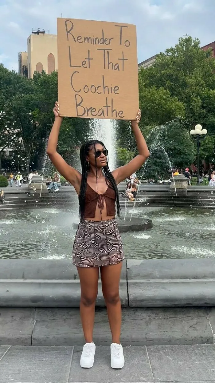 45 Times “Dudette With Sign” Did Everyone A Public Service And Protested Irritating Things (New Pics)