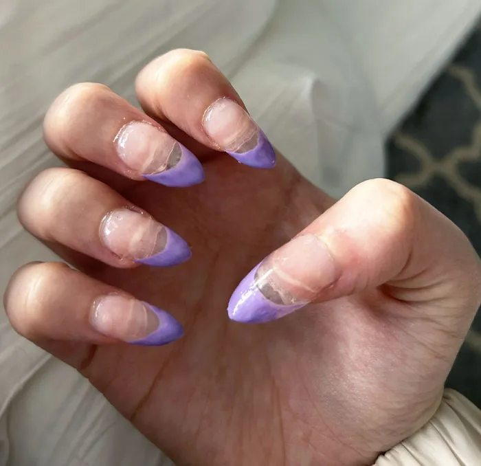 Nail Tech Did Gel, And They Look Like This. The Gel Underneath Is All Super Visible, And It Looks Sloppy
