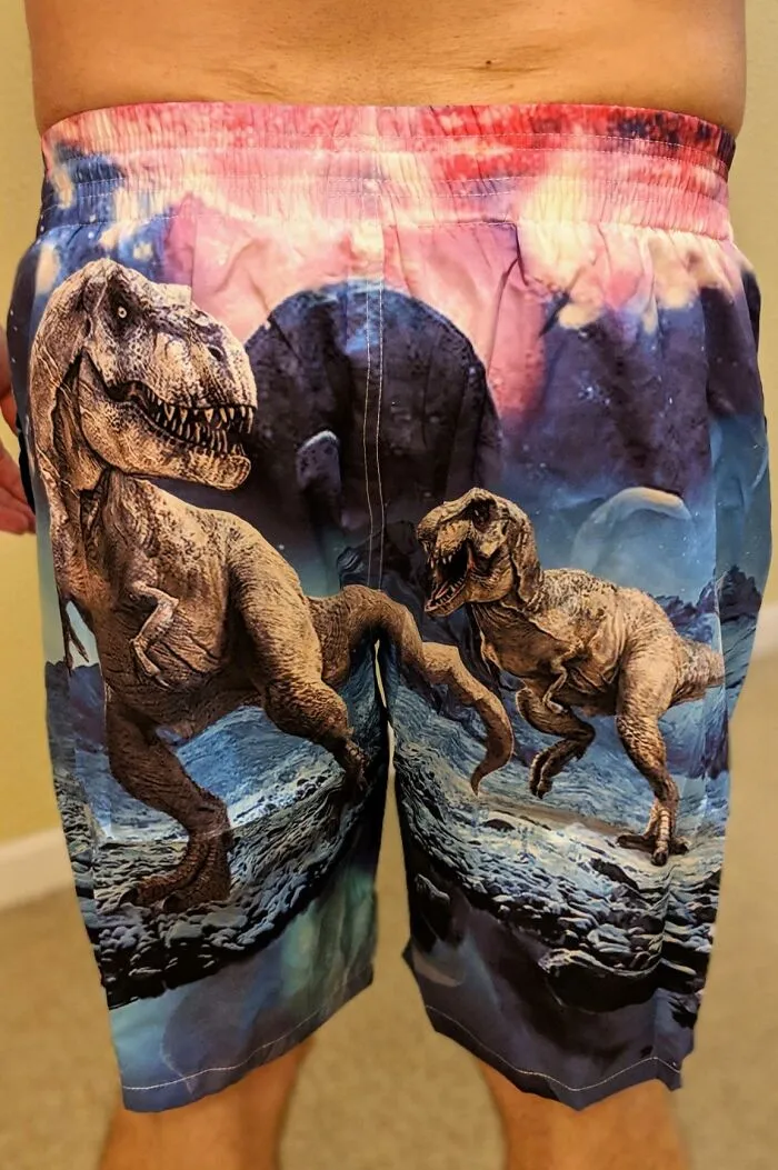 These <a Style="Display:inline;" Href="Https://Www.amazon.com/Uideazone-Drawstring-Elastic-Swimwear-Bathing/Dp/B07mdpc9qf?ie=utf8&th=1&linkcode=ll1&tag=bphawk-20&linkid=8cac6da328c66a31f4d3835a96a4e23b&language=en_us&ref_=as_li_ss_tl" Target="_blank"><span Style="Font: Inherit; Color: #d74b1f;"> T-Rex In Space Swim Trunks</Span> Will Make You The Most Popular Guy At The Beach (Or At Least The Most Talked-About)