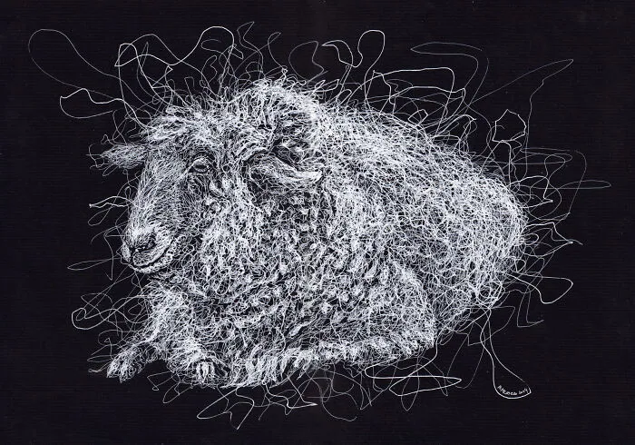 Years Ago, My Daughter Got Me A Sketchbook And I’ve Been Drawing White On Black Ever Since (23 New Pics)