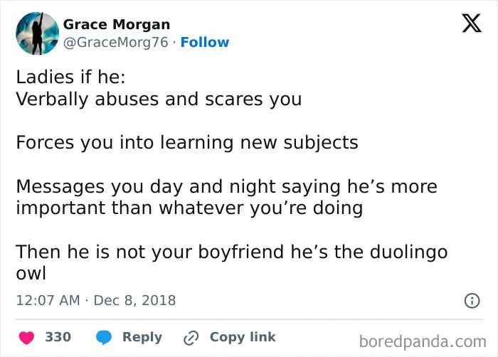 Not Your Boyfriend He's The Duolingo Owl