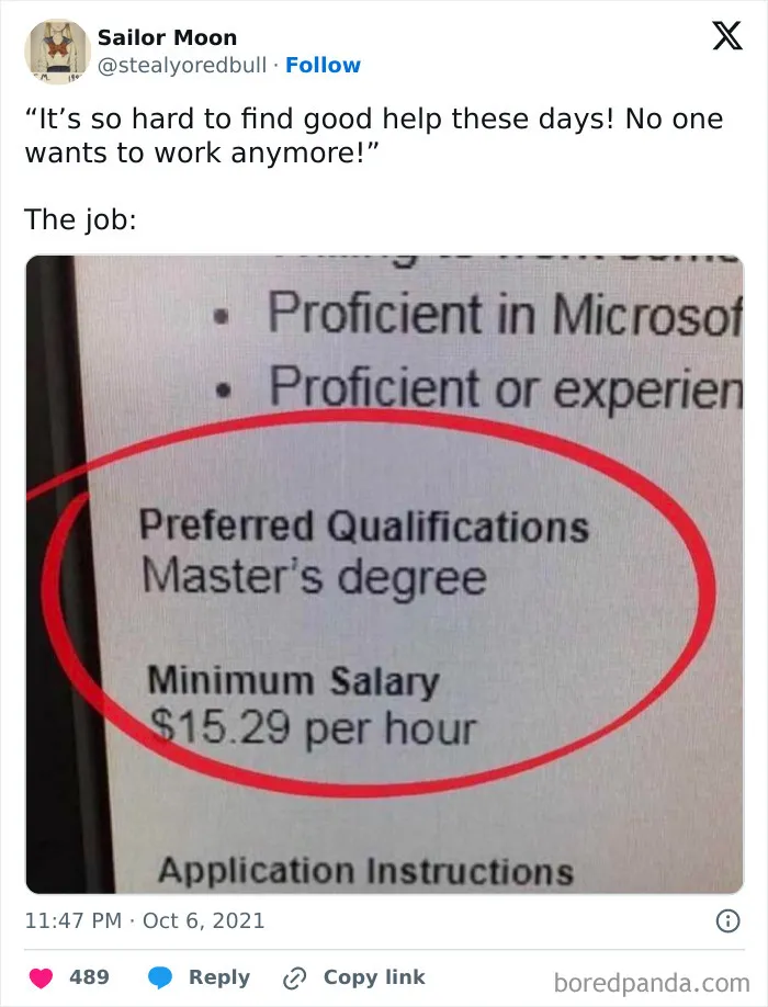 50 Infuriating Screenshots And Pics That Mock The “No One Wants To Work” Trend (New Pics)