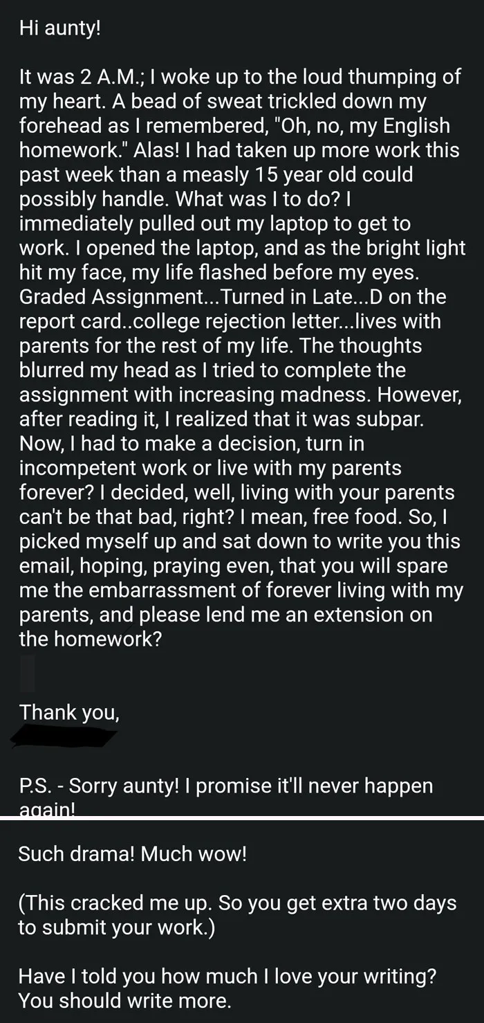 This Was From One Of My Students Last Year. It Still Ranks As One Of The Best Emails I've Ever Received