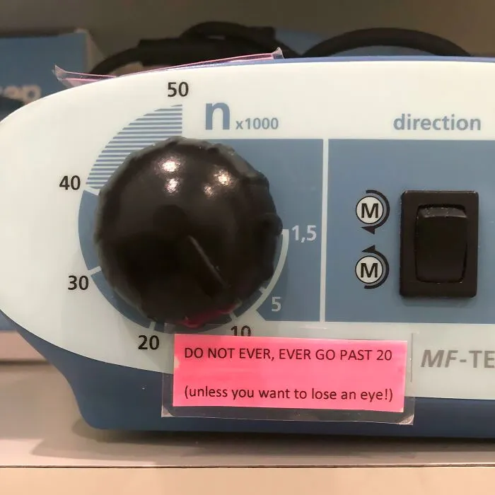 Sign At My Work On A Laboratory Handpiece Motor