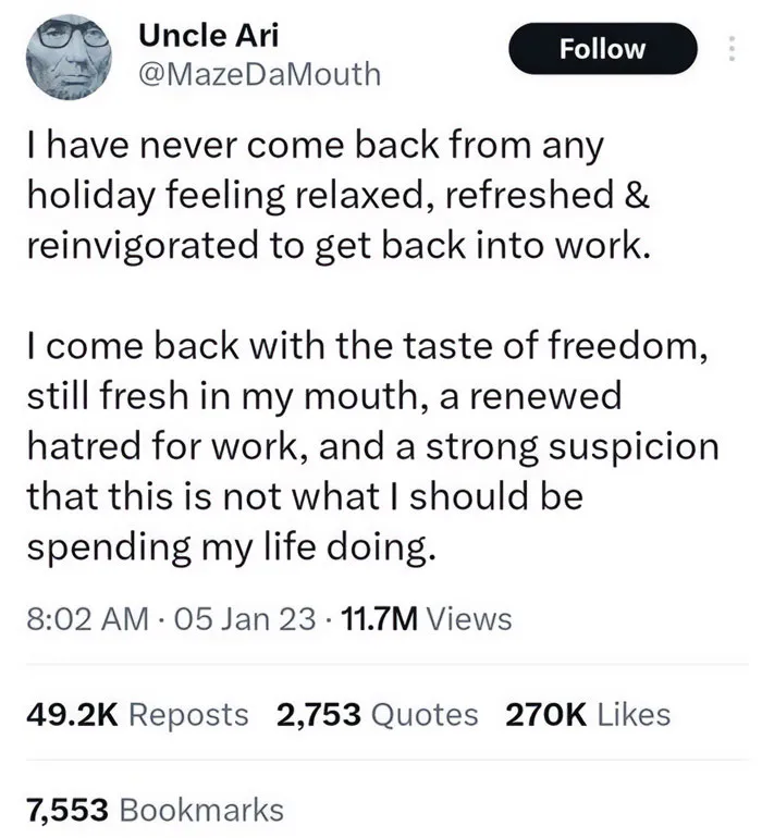 Post-Holiday Stress Disorder