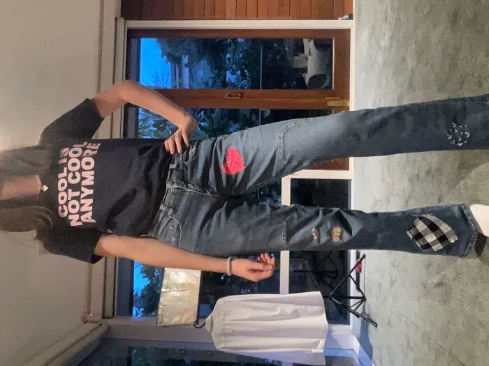 A Pair Of Jeans That I Thrifted Then Embroidered (3 Days Work + 2 More Things On The Back Pockets)