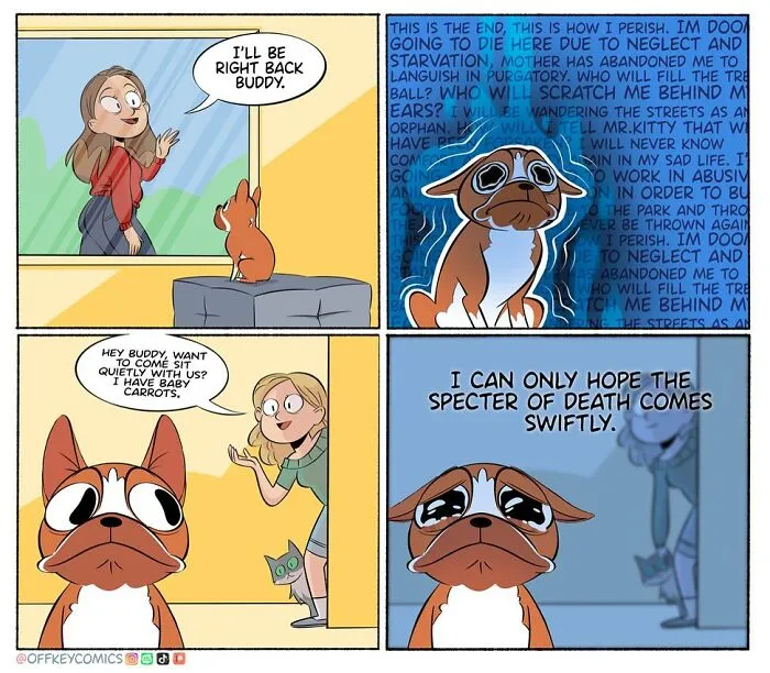 This Artist Has A Dog And Cat, And She Portrays Their Adventures In Her Comics (35 Pics)