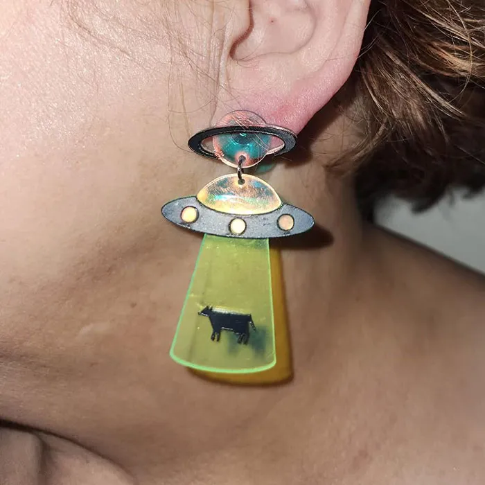These  <a Style="Display:inline;" Href="Https://Www.amazon.com/Rostivo-Weird-Earrings-Dangle-Novelty/Dp/B08rmpqxfx?ie=utf8&linkcode=ll1&tag=bplion-20&linkid=8aed38a62c22e1fd14b57d2530776df2&language=en_us&ref_=as_li_ss_tl" Target="_blank"><span Style="Font: Inherit; Color: #d74b1f;"> UFO Earrings</Span> Are Pretty Extra. Terrestrial That Is 