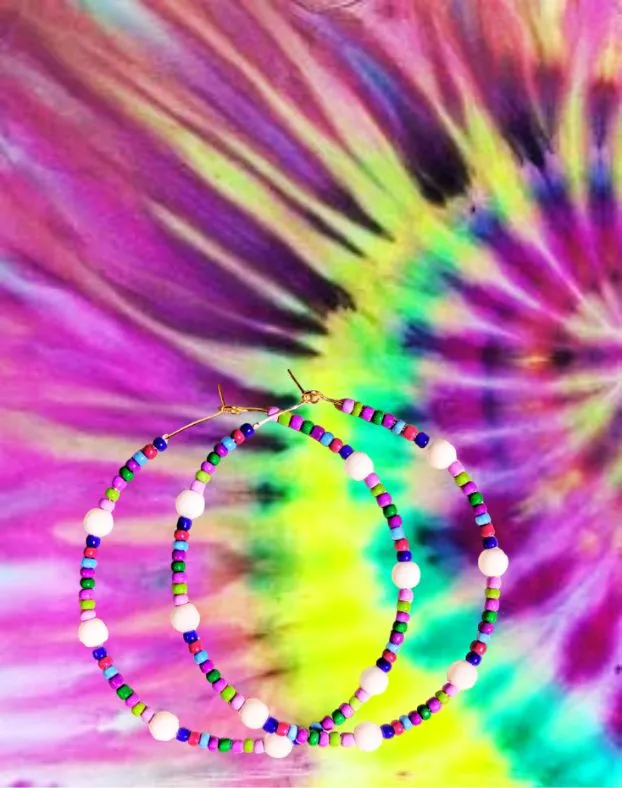 My Handmade Earrings Art On A Collection Of Colorful Tie-Dye Fabrics (25 Pics)