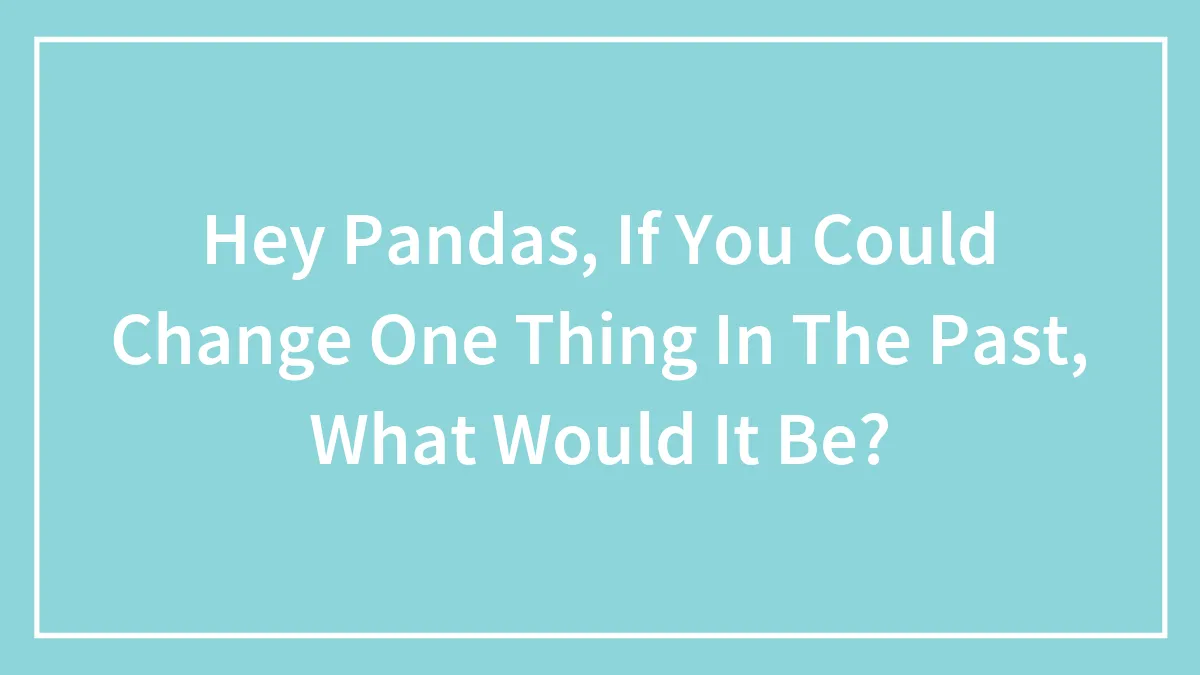Hey Pandas, If You Could Change One Thing In The Past, What Would It Be? (Closed)