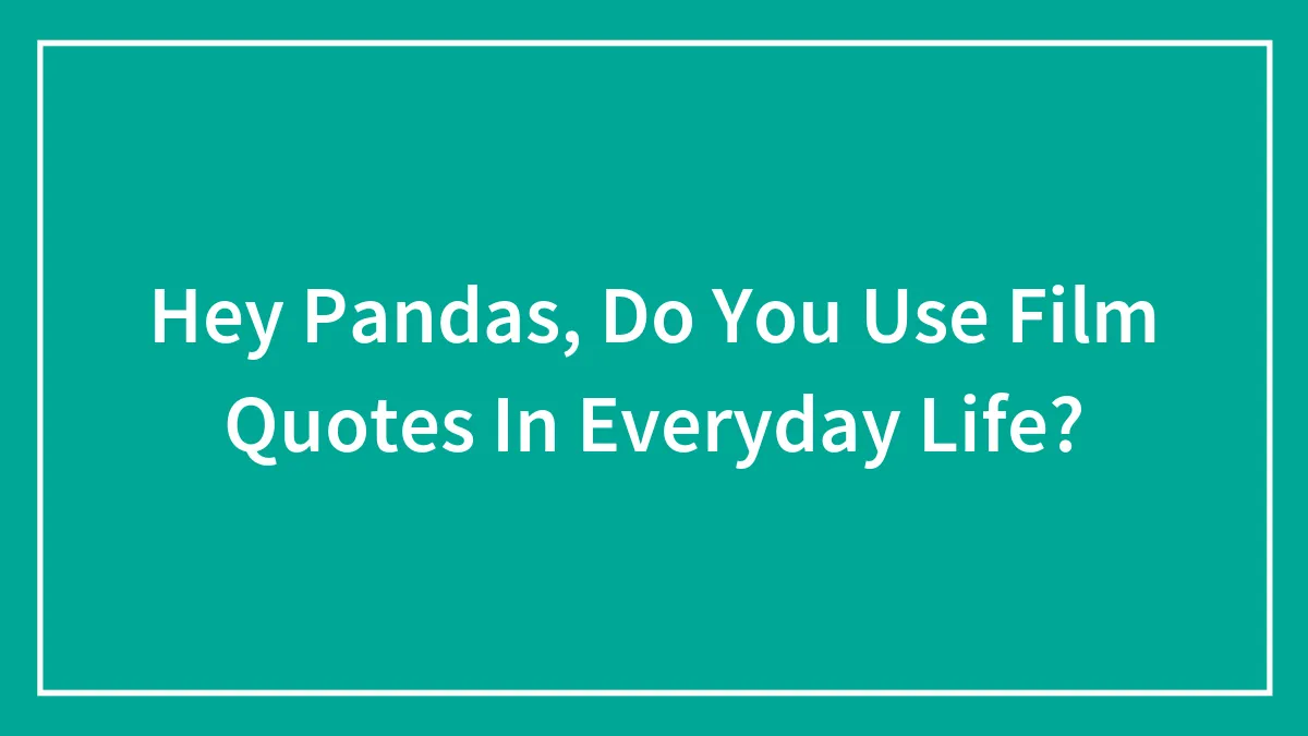 Hey Pandas, Do You Use Film Quotes In Everyday Life?