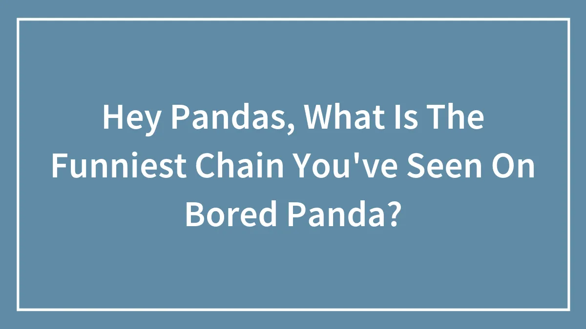 Hey Pandas, What Is The Funniest Chain You've Seen On Bored Panda? (Closed)